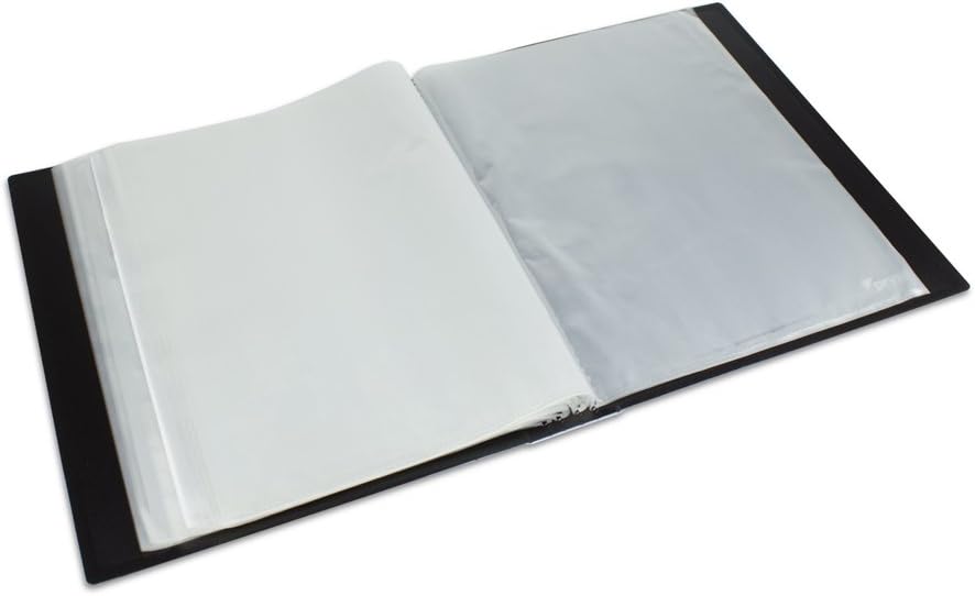 Carpeta 100 fundas PP A4 negra con caja