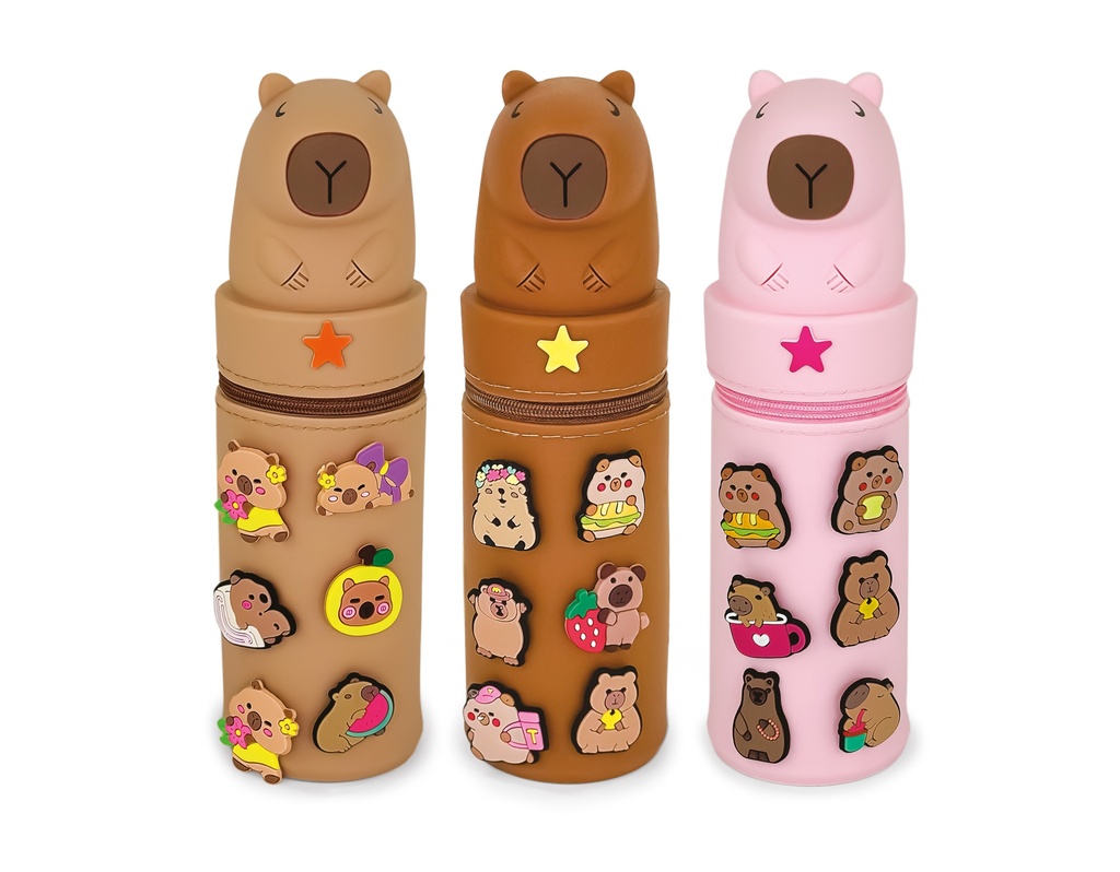 Portatodo Capybara personalizable con pins intercambiables