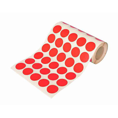 Caja rollo 1.710 gomets círculo grande rojo