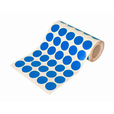 Caja rollo 1.710 gomets círculo grande azul
