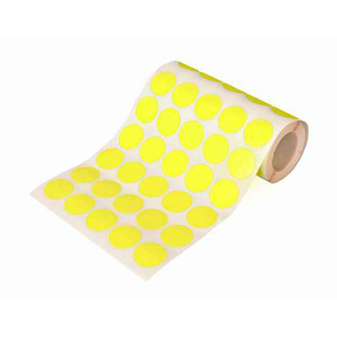 Caja rollo 1.710 gomets círculo grande amarillo