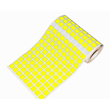 Caja rollo 5.643 gomets cuadrado pequeño amarillo