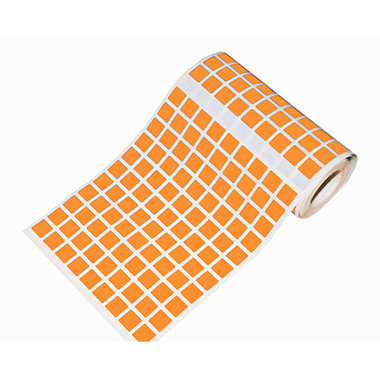 Caja rollo 5.643 gomets cuadrado pequeño naranja