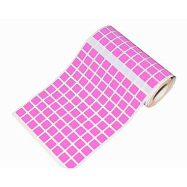 Caja rollo 5.643 gomets cuadrado pequeño rosa