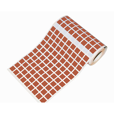 Caja rollo 5.643 gomets cuadrado pequeño marrón