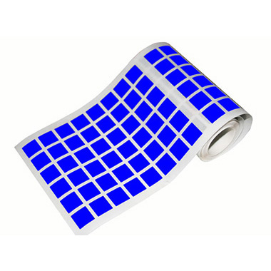 Caja rollo 2.736 gomets cuadrado mediano azul