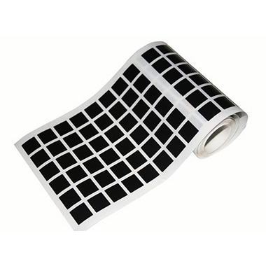 Caja rollo 2.736 gomets cuadrado mediano negro
