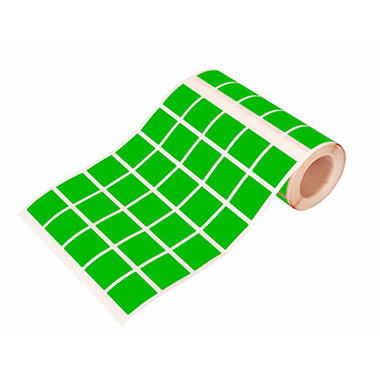 Caja rollo 1.710 gomets cuadrado grande verde