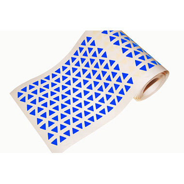 Caja rollo 6.840 gomets triángulo pequeño azul