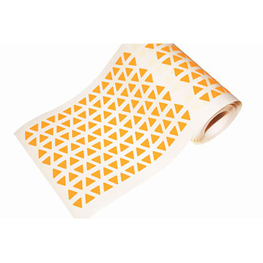 Caja rollo 6.840 gomets triángulo pequeño naranja
