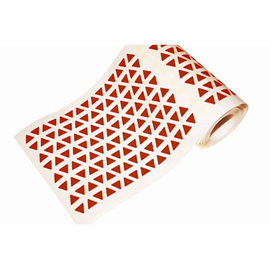 Caja rollo 6.840 gomets triángulo pequeño marrón