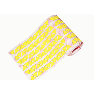 Caja rollo 4.446 gomets triángulo mediano amarillo