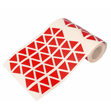 Caja rollo 2.508 gomets triángulo grande rojo