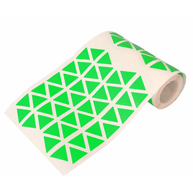 Caja rollo 2.508 gomets triángulo grande verde