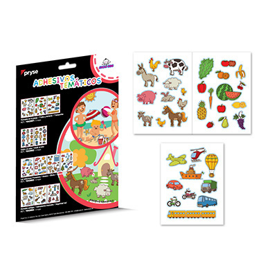 Adhesivos temáticos removibles granja / frutas y verduras / transporte
