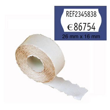 # Rollo 1000 etiquetas onda 26 x 16 blanca adh. permanente