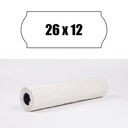 Pack 10 rollos de 1000 etiquetas onda 26 x 12 blanca removible