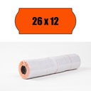 Pack 10 rollos de 1000 etiquetas onda 26 x 12 fluor naranja permanente