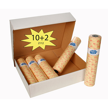 Pack 12 rollos de 1000 etiquetas 21 x 12 blanca permanente