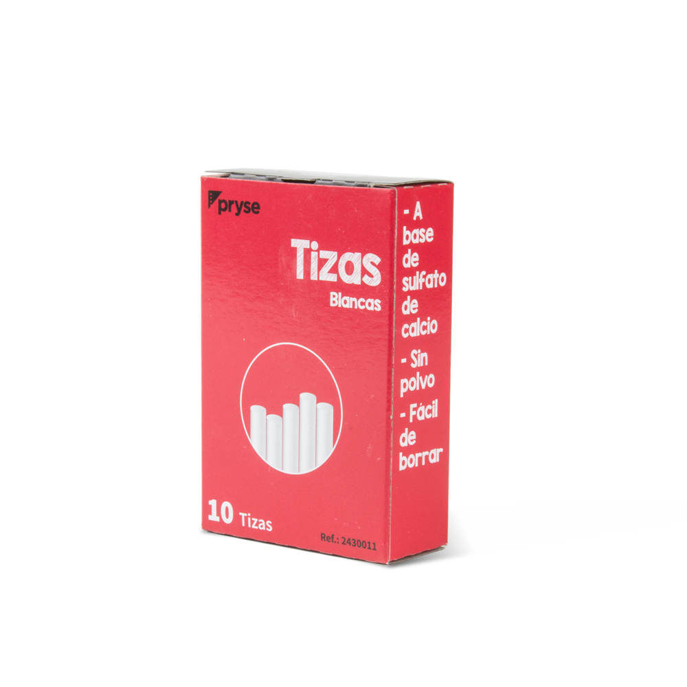 Caja 10 tizas blancas sin polvo