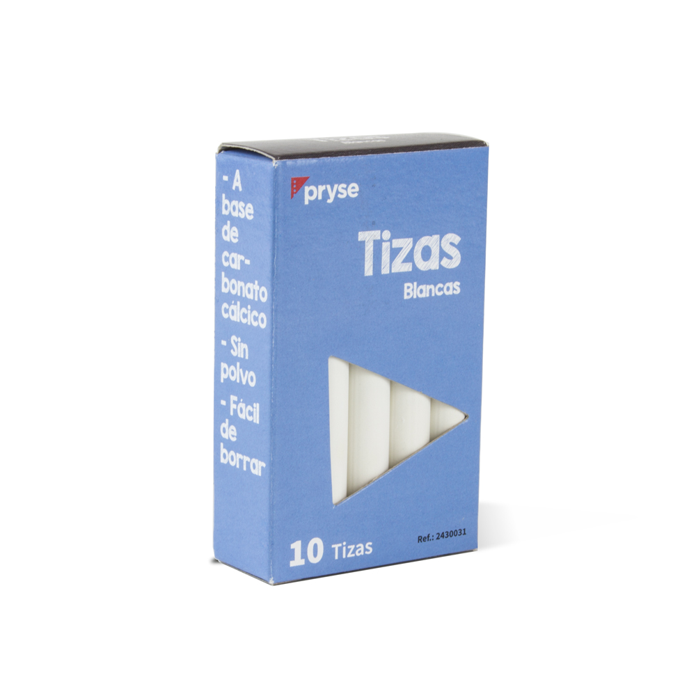 Caja 10 tizas blancas sin polvo calidad superior