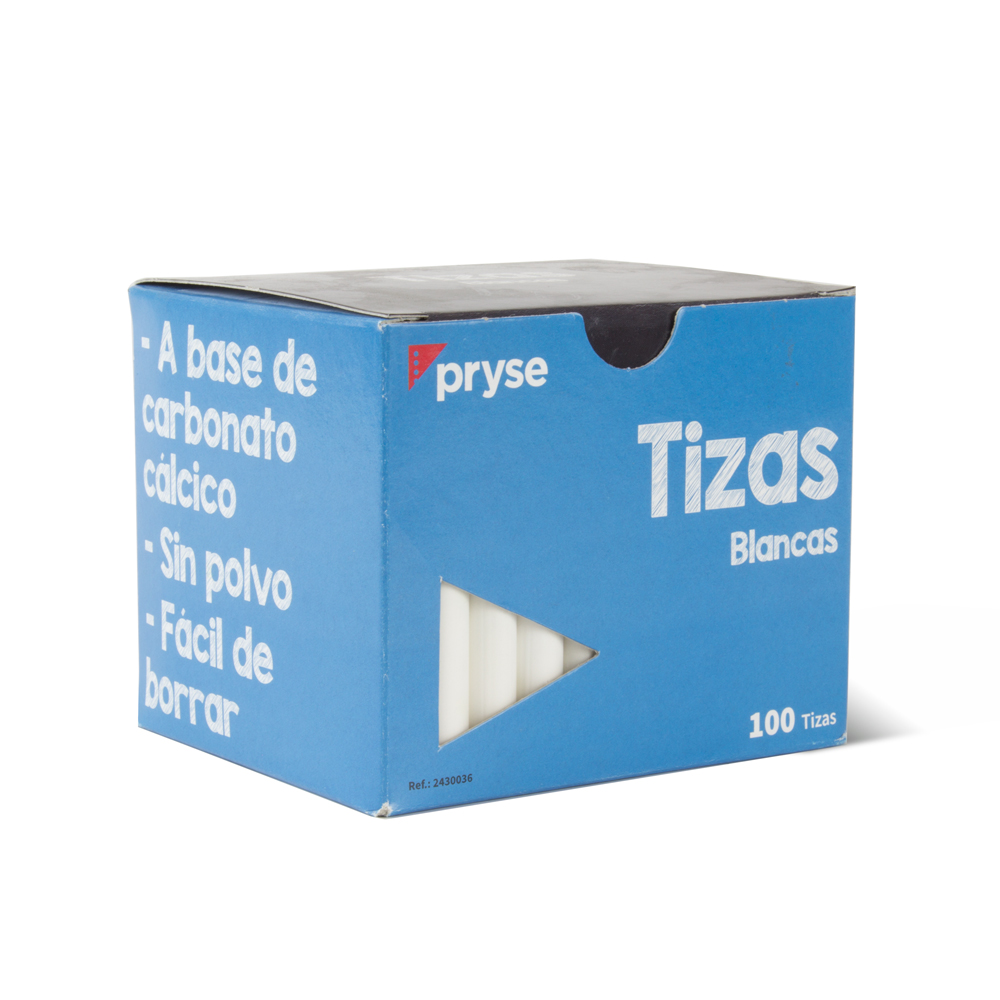 Caja 100 tizas blancas sin polvo calidad superior