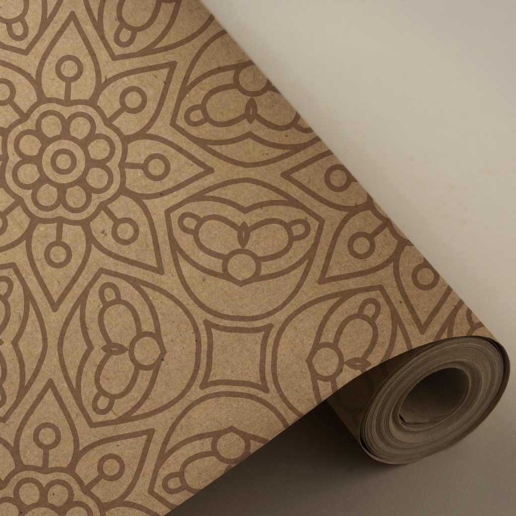 # Bobina 62 cm 4 kg 100% kraft reciclado mandala granate