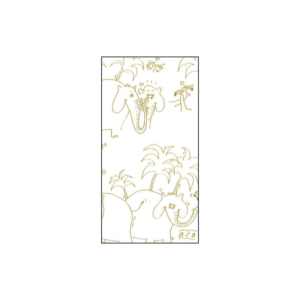 Bobina 0.8 x 50 m 35 µm PP transparente infantil jungla oro