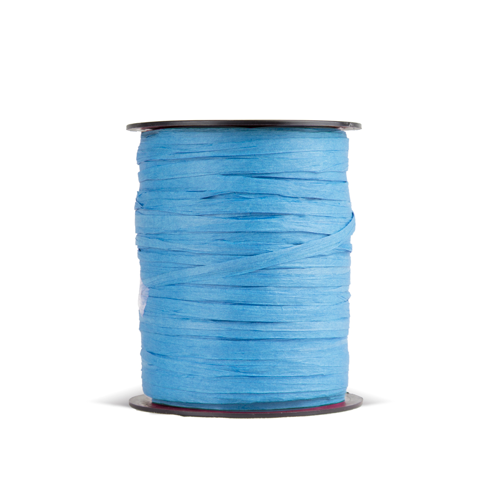 Rollo rafia papel 3.5 cm x 100m azul claro