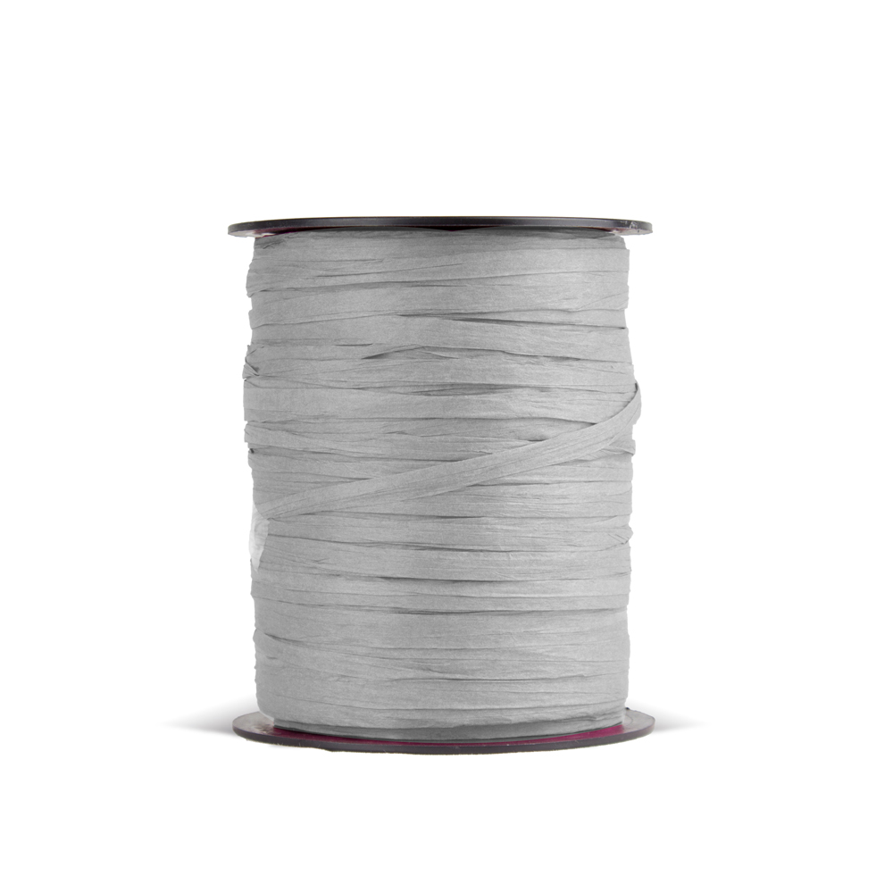 Rollo rafia papel 3.5 cm x 100m plata