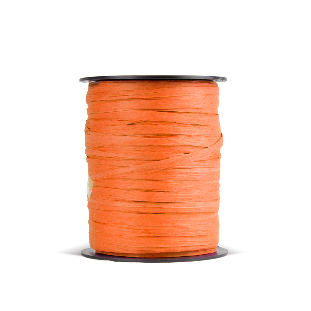 Rollo rafia papel 3.5 cm x 100m naranja