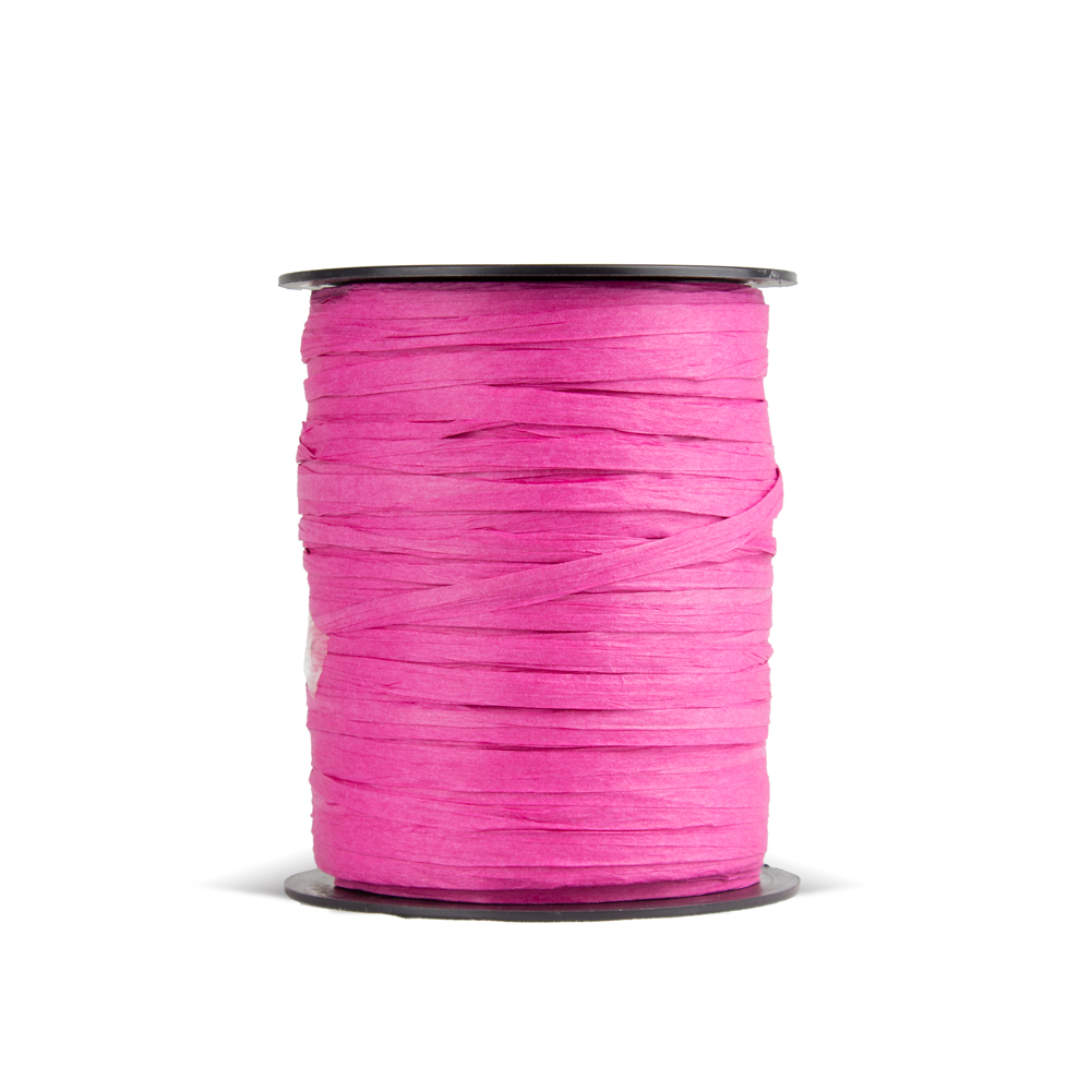 Rollo rafia papel 3.5 cm x 100m fucsia