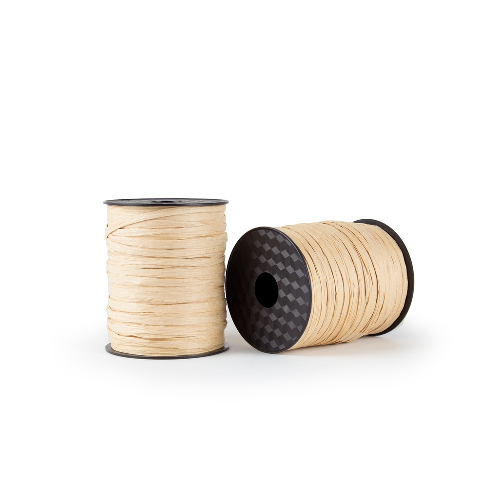Rollo rafia papel 3.5 cm x 100m natural