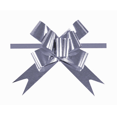 Bolsa 20 lazos automáticos 50 mm plata metalizado