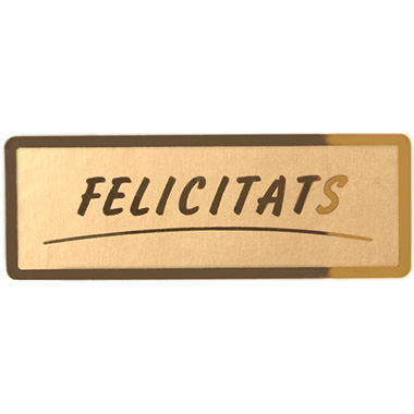 Rollo 300 etiquetas stamping 50 x 18 oro felicitats