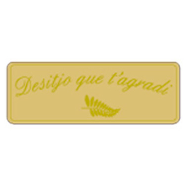 Rollo 300 etiquetas stamping 50 x 18 oro desitjo que t'agradi
