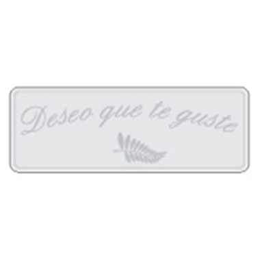 Rollo 300 etiquetas stamping 50 x 18 plata deseo que te guste