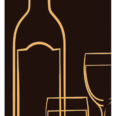 Bolsa regalo botellero papel kraft decorado 360 x 127 x 83 negro / oro