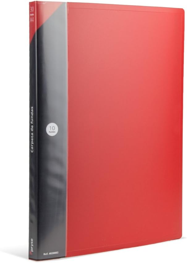 Carpeta 10 fundas PP A4 roja