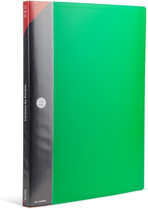 Carpeta 10 fundas PP A4 verde