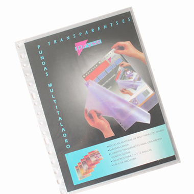 Pack 10 fundas multitaladro A4 twill transparente