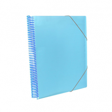 Carpeta espiral 60 fundas A4 con bolsillo azul