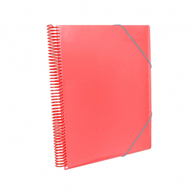 Carpeta espiral 60 fundas A4 con bolsillo roja