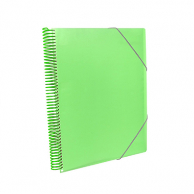 Carpeta espiral 60 fundas A4 con bolsillo verde