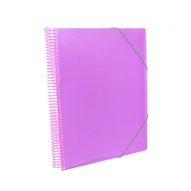 Carpeta espiral 60 fundas A4 con bolsillo lila