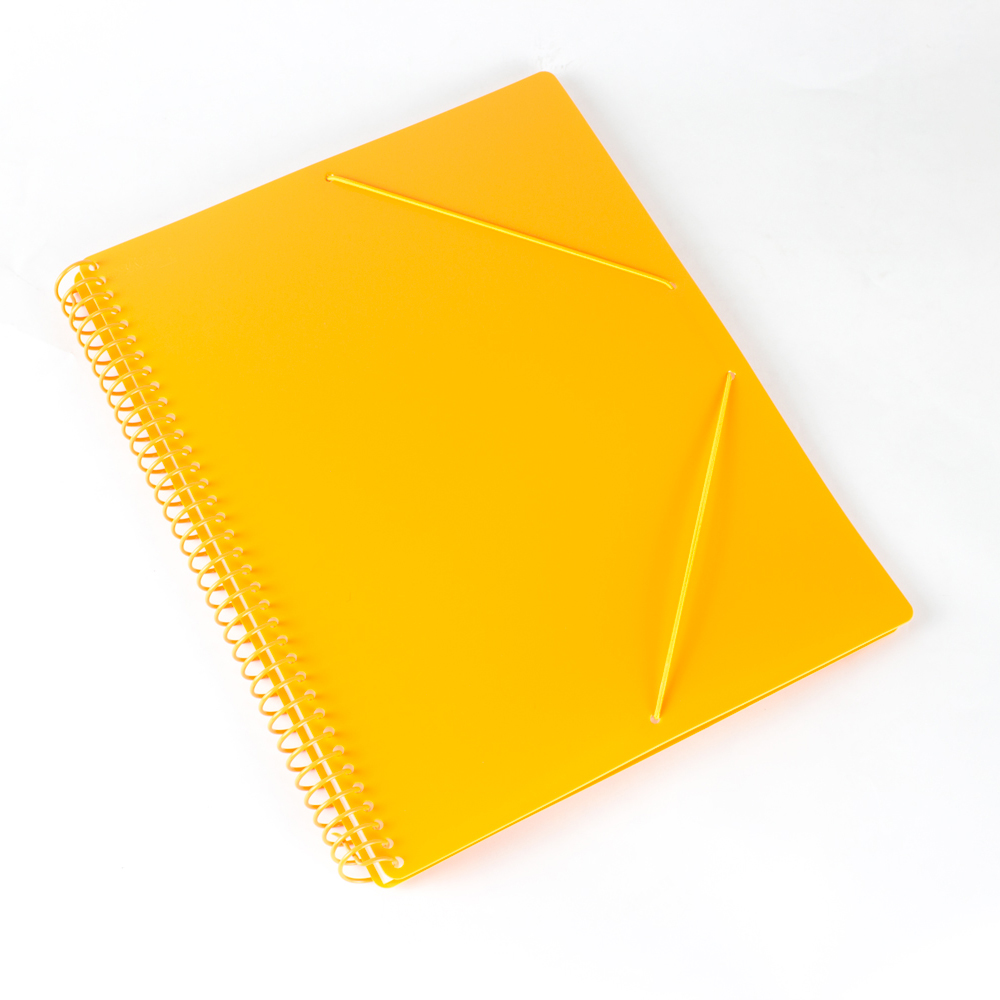 Carpeta espiral 40 fundas A4 con bolsillo naranja pastel