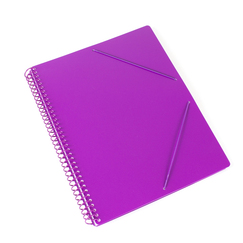 Carpeta espiral 60 fundas A4 con bolsillo lila pastel