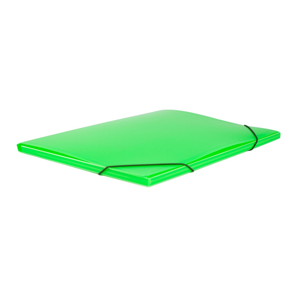 Carpeta gomas 3 solapas con lomo 351 x 271 x 10 mm 8 µm verde translucido