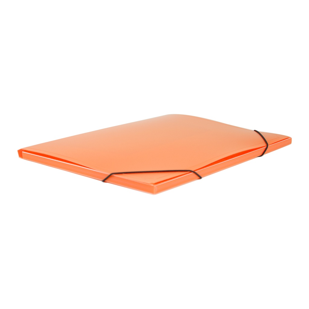Carpeta gomas 3 solapas con lomo 351 x 271 x 10 mm 8 µm naranja translucido