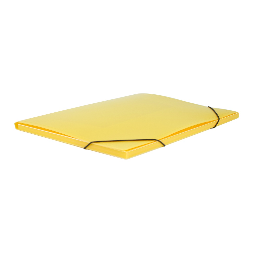 Carpeta gomas 3 solapas con lomo 351 x 271 x 10 mm 8 µm amarillo translucido